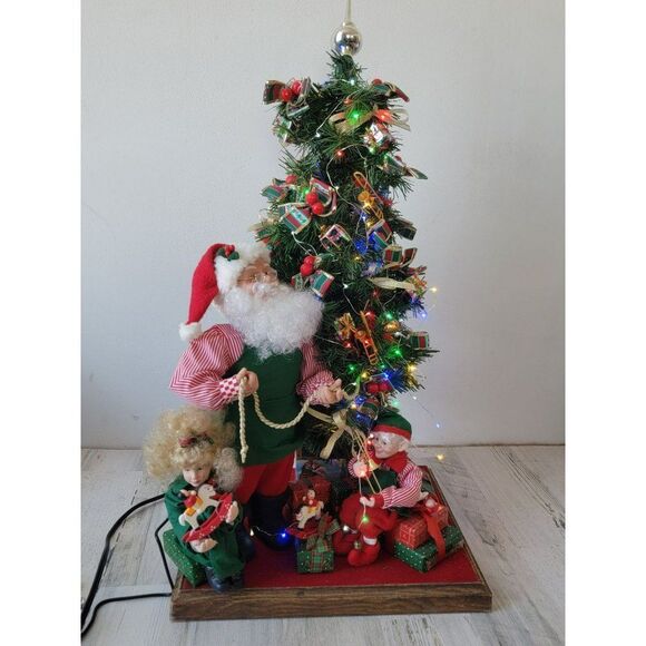 Holiday Creations 1993 Santa Claus tree animated elf kid Xmas present - Picture 1 of 16
